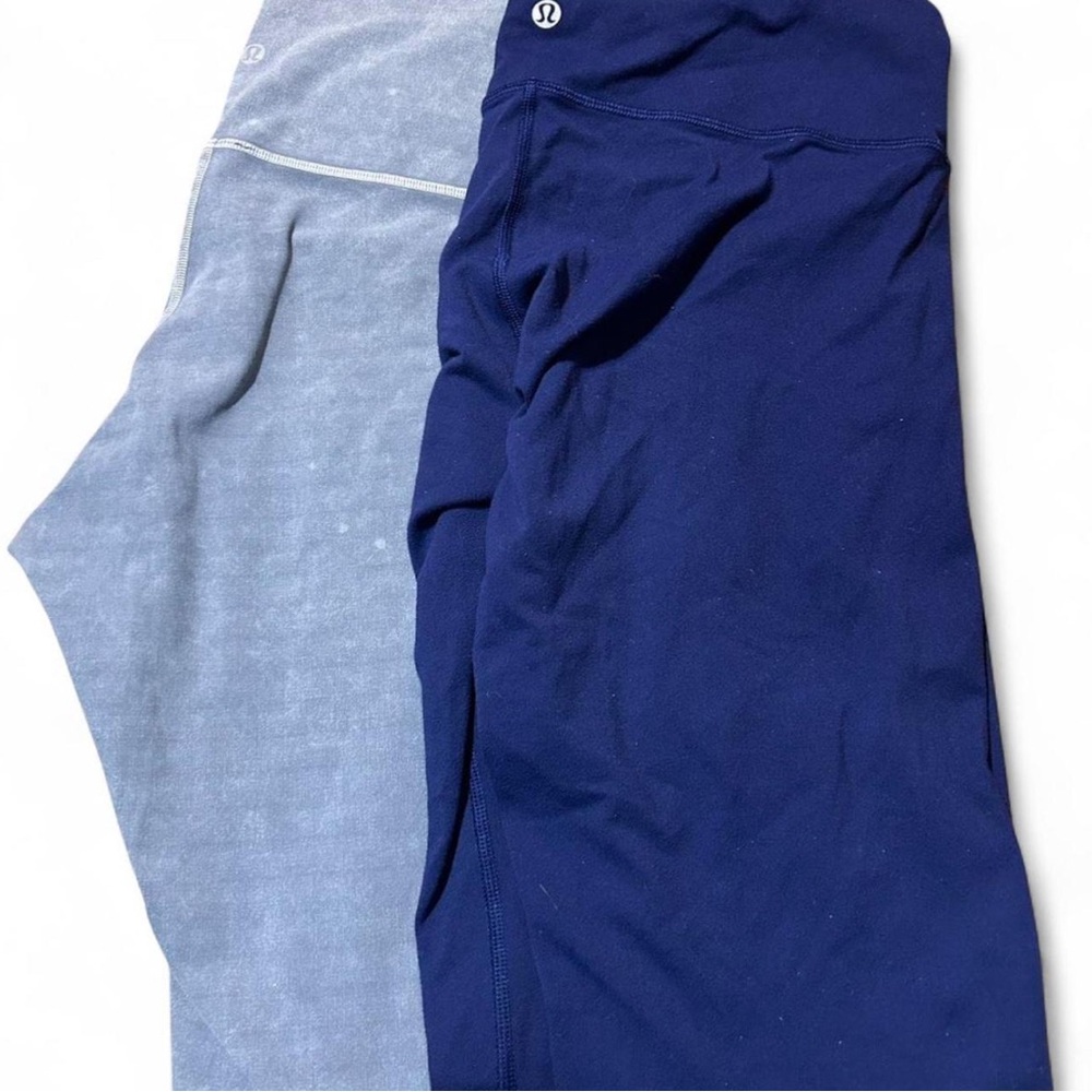 lululemon athletica Blue and Light Gray Leggings